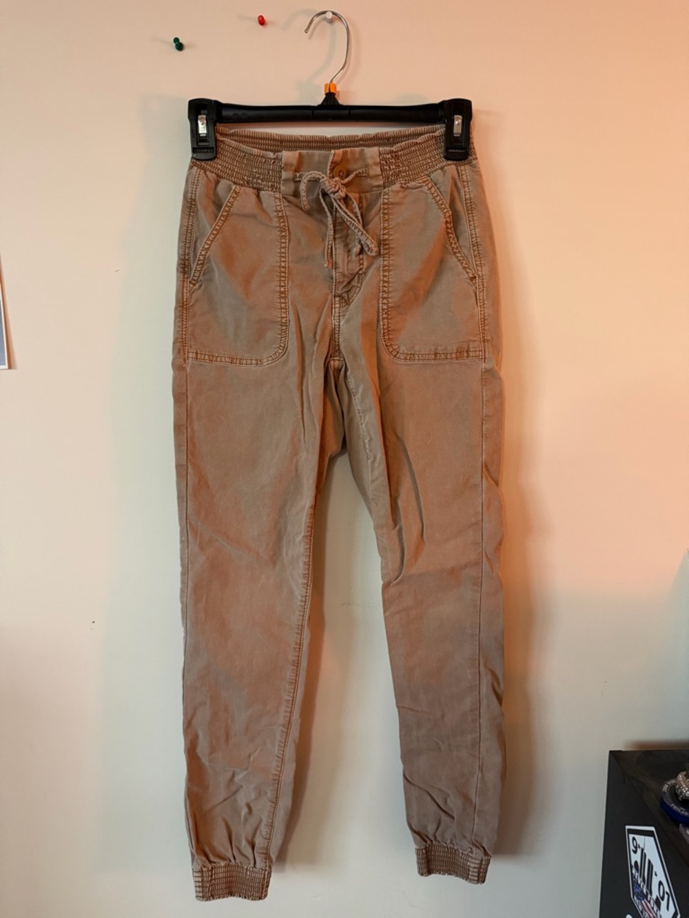 American Eagle Outfitters Beige Drawstring Joggers